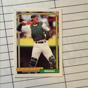 Topps Athletics Terry Steinbach Card - Green and White
